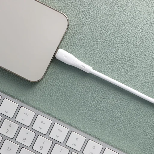 FORCELL F-ENERGY C346 Type C - Lightning kábel 3A 27W Szilikon 1 m fehér - 3