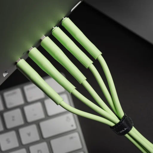 FORCELL F-ENERGY C346 Type C - Lightning kábel 3A 27W Szilikon 1 m zöld - 7