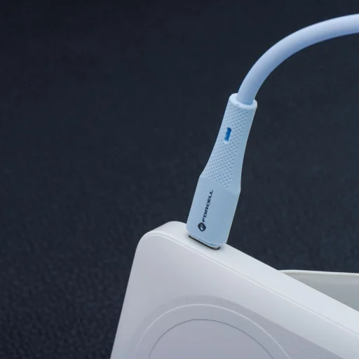 Type-C FORCELL F-ENERGY C347 kábel Type C - Type C QC4.0 PD 5A 100W Szilikon 1 m kék - 4