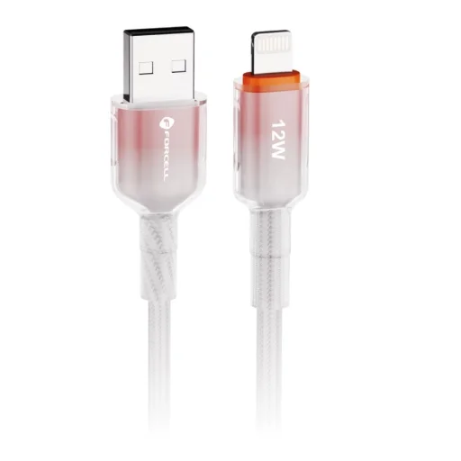 Apple Forcell F-ENERGY C353 kábel USB A-ról Lightning-re 2,4A 12W Színátmenetes 1 m fehér - 8