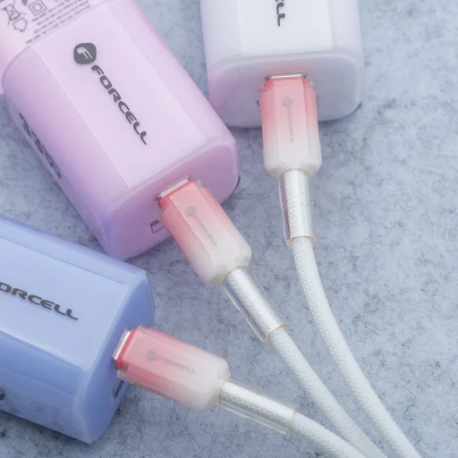 Apple FORCELL F-ENERGY C356 kábel Type C to Lightning PD 3A 27W Gradiens 1 m fehér - 5