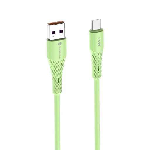 FORCELL F-ENERGY C341 kábel USB A - Micro USB QC3.0 2,4A 18W Szilikon 1 m zöld - 4