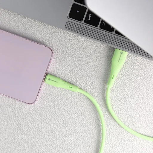 FORCELL F-ENERGY C342 kábel USB-A-ról Type-C-re QC4.0 3A 66W Szilikon 1 m zöld - 2