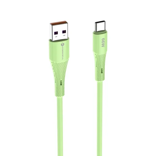 FORCELL F-ENERGY C342 kábel USB-A-ról Type-C-re QC4.0 3A 66W Szilikon 1 m zöld - 4
