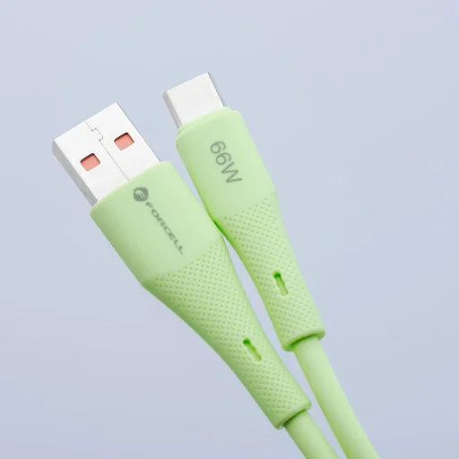 FORCELL F-ENERGY C342 kábel USB-A-ról Type-C-re QC4.0 3A 66W Szilikon 1 m zöld - 5