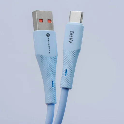 FORCELL F-ENERGY C342 kábel USB A-ról Type C-re QC4.0 3A 66W Szilikon 1 m kék - 3