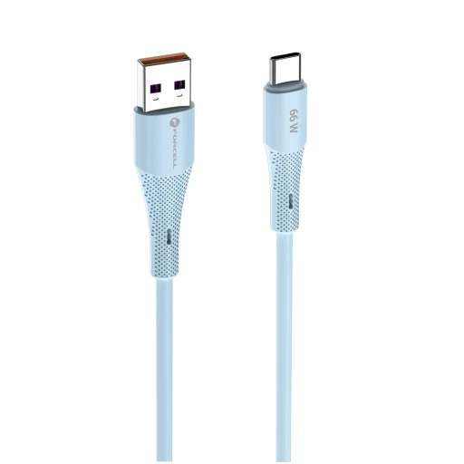 FORCELL F-ENERGY C342 kábel USB A-ról Type C-re QC4.0 3A 66W Szilikon 1 m kék - 9