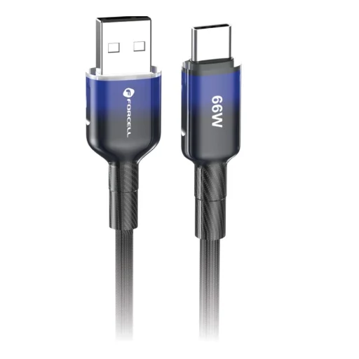 FORCELL F-ENERGY C352 USB A - Type C kábel QC4.0 3A 66W Színátmenetes 1 m fekete - 8