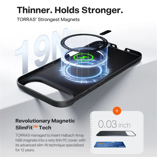 iPhone 17 Air Fekete Torras - SlimFit MagSafe széria tok - 3