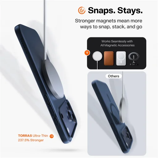 iPhone 17 Pro - Torras SlimFit MagSafe Series - Tengerészkék tok - 4