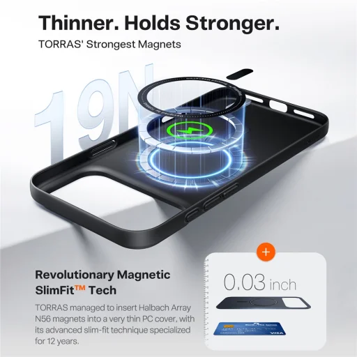 iPhone 17 Pro Torras SlimFit MagSafe Series - Fekete tok - 2