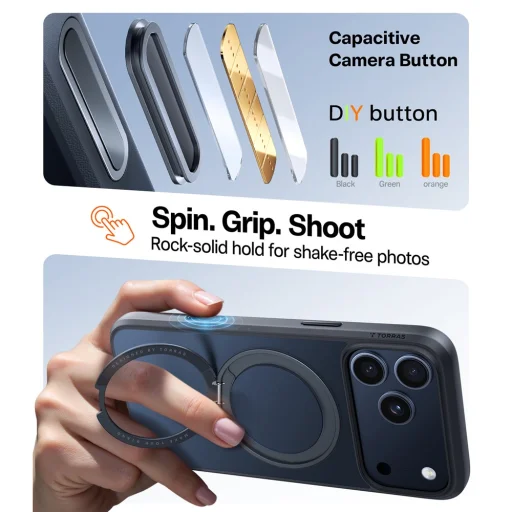 iPhone 17 Pro Fekete Torras Ostand Pro MagSafe Series tok - 3