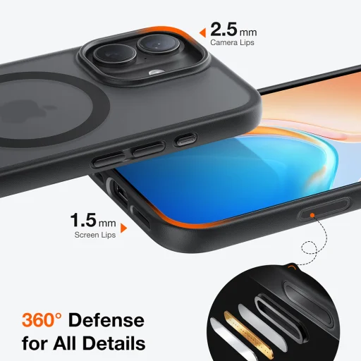 iPhone 17 Torras - Guardian Magnetic Series - Fekete tok - 9