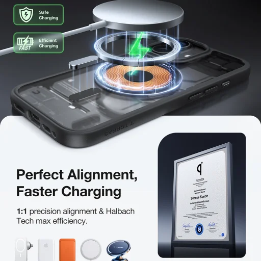 iPhone 17 Torras - Guardian Magnetic Series - Fekete tok - 11