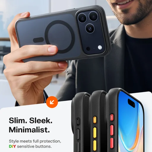 iPhone 17 Pro Torras - Guardian Magnetic Series - Fekete tok - 3