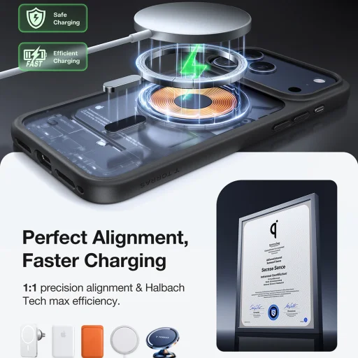 iPhone 17 Pro Torras - Guardian Magnetic Series - Fekete tok - 4