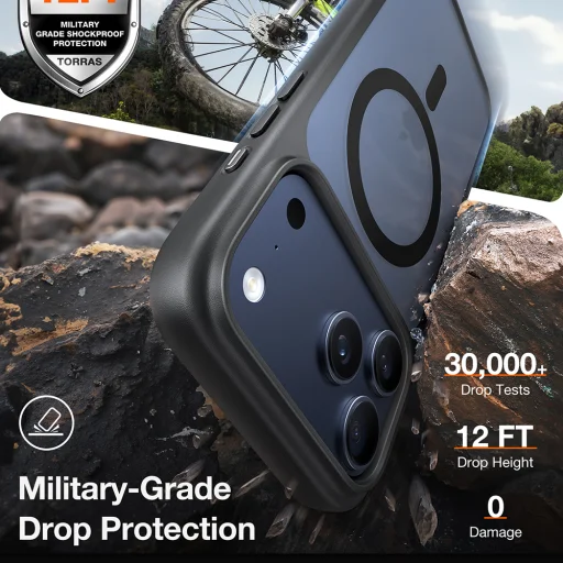 iPhone 17 Pro Torras - Guardian Magnetic Series - Fekete tok - 7