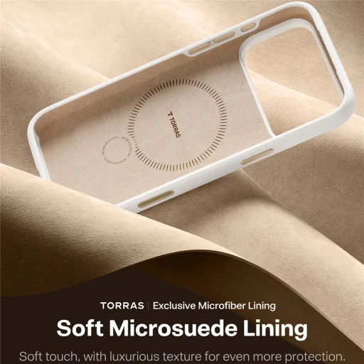 iPhone 17 Pro Torras QPRO Silicone Series tok fehér / rosegold - 7