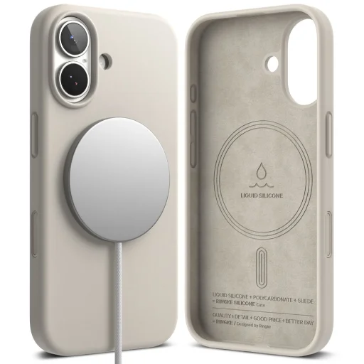 iPhone 17 Ringke Szilikon Mágneses Magsafe Szürke tok - 2