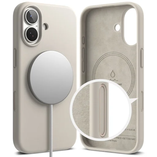 iPhone 17 Ringke Szilikon Mágneses Magsafe Szürke tok - 3