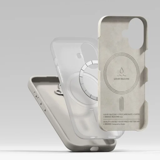 iPhone 17 Ringke Szilikon Mágneses Magsafe Szürke tok - 6