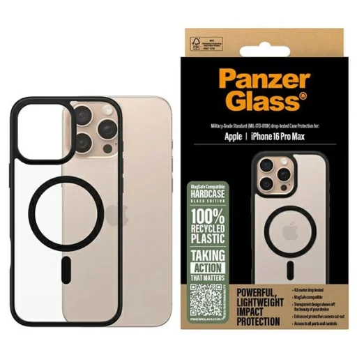 iPhone 16 Pro Max PanzerGlass HardCase fekete MagSafe 1304 tok - 1