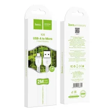 HOCO X20 Micro USB kábel 3.1A 2M Fehér