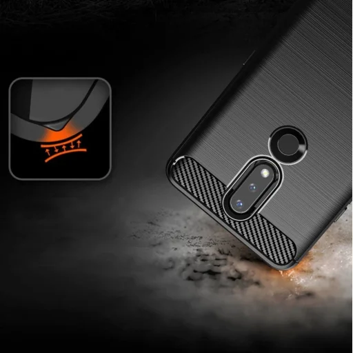 Carbon tok rugalmas TPU tok Nokia 2.4 fekete - 5