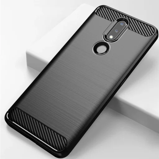 Carbon tok rugalmas TPU tok Nokia 2.4 fekete - 8