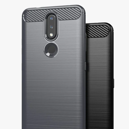 Carbon tok rugalmas TPU tok Nokia 2.4 fekete - 9