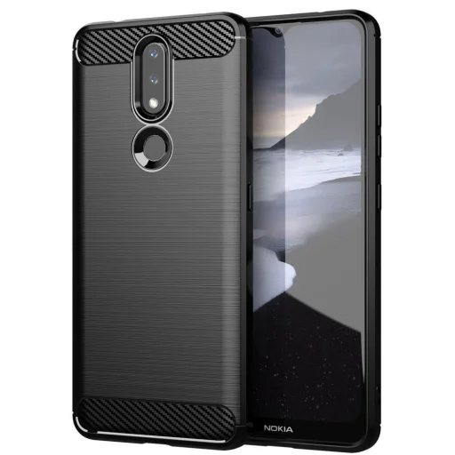 Carbon tok rugalmas TPU tok Nokia 2.4 fekete - 1