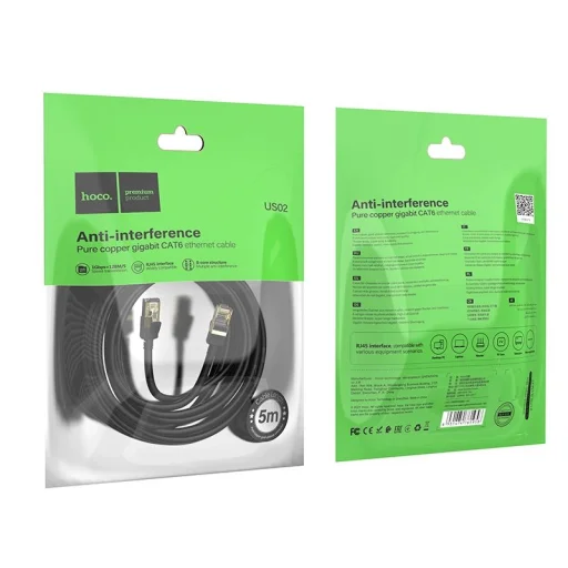 HOCO Ethernet cable US02 6 Gigabit 5M Black - 1