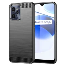 Realme C35 Carbon Case szilikon fliptok fekete