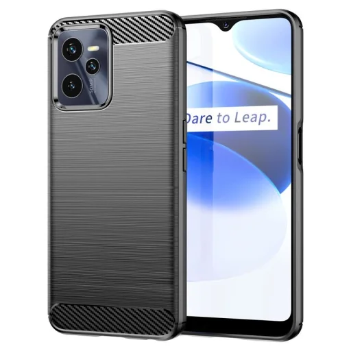 Realme C35 Carbon Case szilikon fliptok fekete - 1