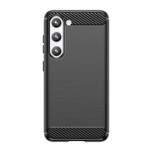 Carbon Case tok Samsung Galaxy S23 Plus fliptok rugalmas szilikon karbon borítással fekete - 2