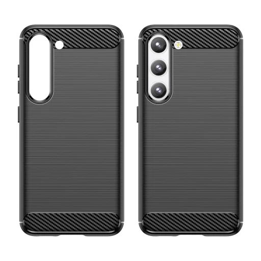 Carbon Case tok Samsung Galaxy S23 Plus fliptok rugalmas szilikon karbon borítással fekete - 8