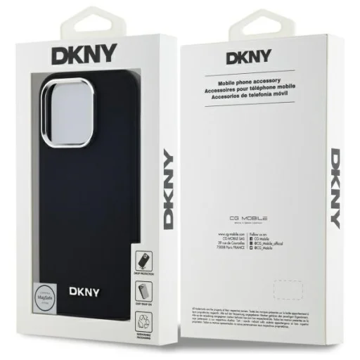 iPhone 14 Pro DKNY DKHMP14LPSCMCLK fekete keménytok Plain Logo MagSafe tok - 8