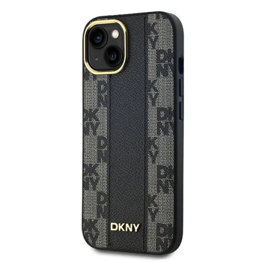 iPhone 15 Plus DKNY fekete bőrmintás kemény tok - 2
