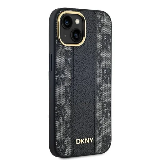 iPhone 15 Plus DKNY fekete bőrmintás kemény tok - 4