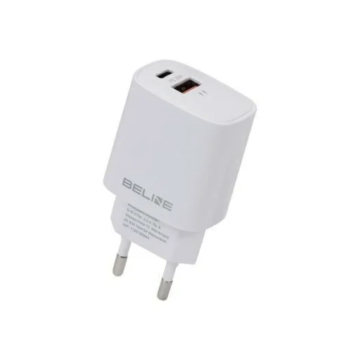 Beline töltő 1x USB-C + 1x USB 20W fehér (csak fej) PD 3.0 + QC 3.0 BLN2CW20 - 1