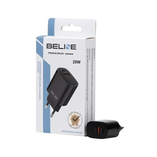 Beline Töltő 1x USB-C + 1x USB 20W fekete (csak fej) PD 3.0 + QC 3.0 BLN2CB20 - 3