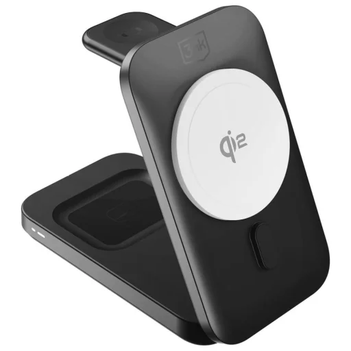 3MK MagRocket 3 az 1-ben Vezeték nélküli Töltő 15W Qi2 MPP fekete - 4