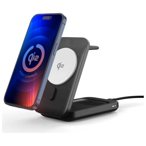 3MK MagRocket 3 az 1-ben Vezeték nélküli Töltő 15W Qi2 MPP fekete - 7