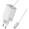 USAMS JC Series CC266 65W GaN Gyors Töltő 2xUSB-C 1xUSB-A Fehér thumbnail