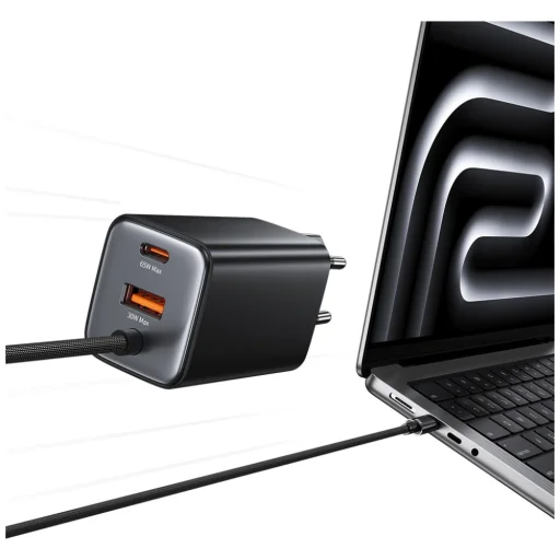 USAMS JC Series CC266 65W GaN Gyors Töltő 2xUSB-C 1xUSB-A Fehér - 4