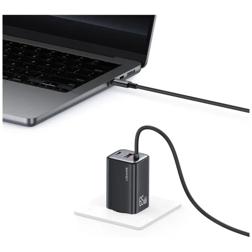 USAMS JC Series CC266 65W GaN Gyors Töltő 2xUSB-C 1xUSB-A Fehér - 5