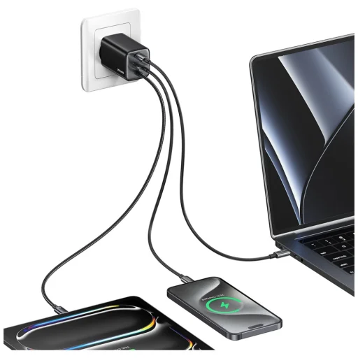 USAMS JC Series CC266 65W GaN Gyors Töltő 2xUSB-C 1xUSB-A Fehér - 6