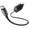 USAMS JC sorozat CC266 65W GaN gyorstöltő 2xUSB-C 1xUSB-A Fali töltő Fekete thumbnail