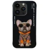iPhone 15 Pro 6.1" Glasses Cool Dog fekete tok thumbnail