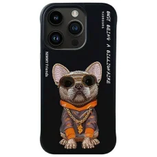 iPhone 15 Pro 6.1" Glasses Cool Dog fekete tok